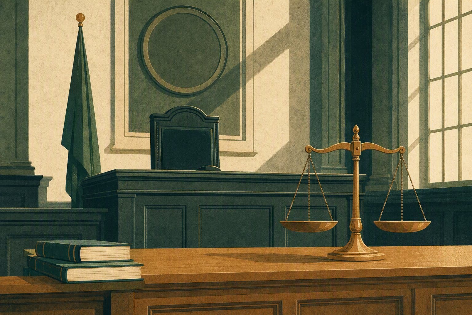 Courtroom Justice - illustration, Jake Team LLC