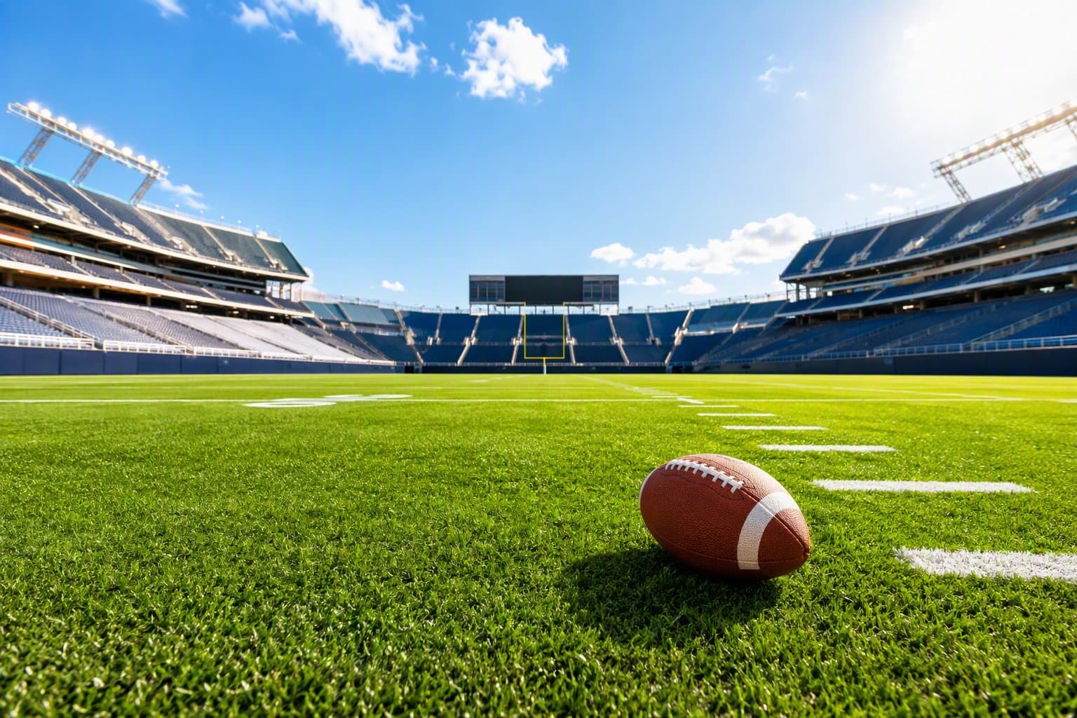 sunlit football stadium - illustration, Jake Team LLC
