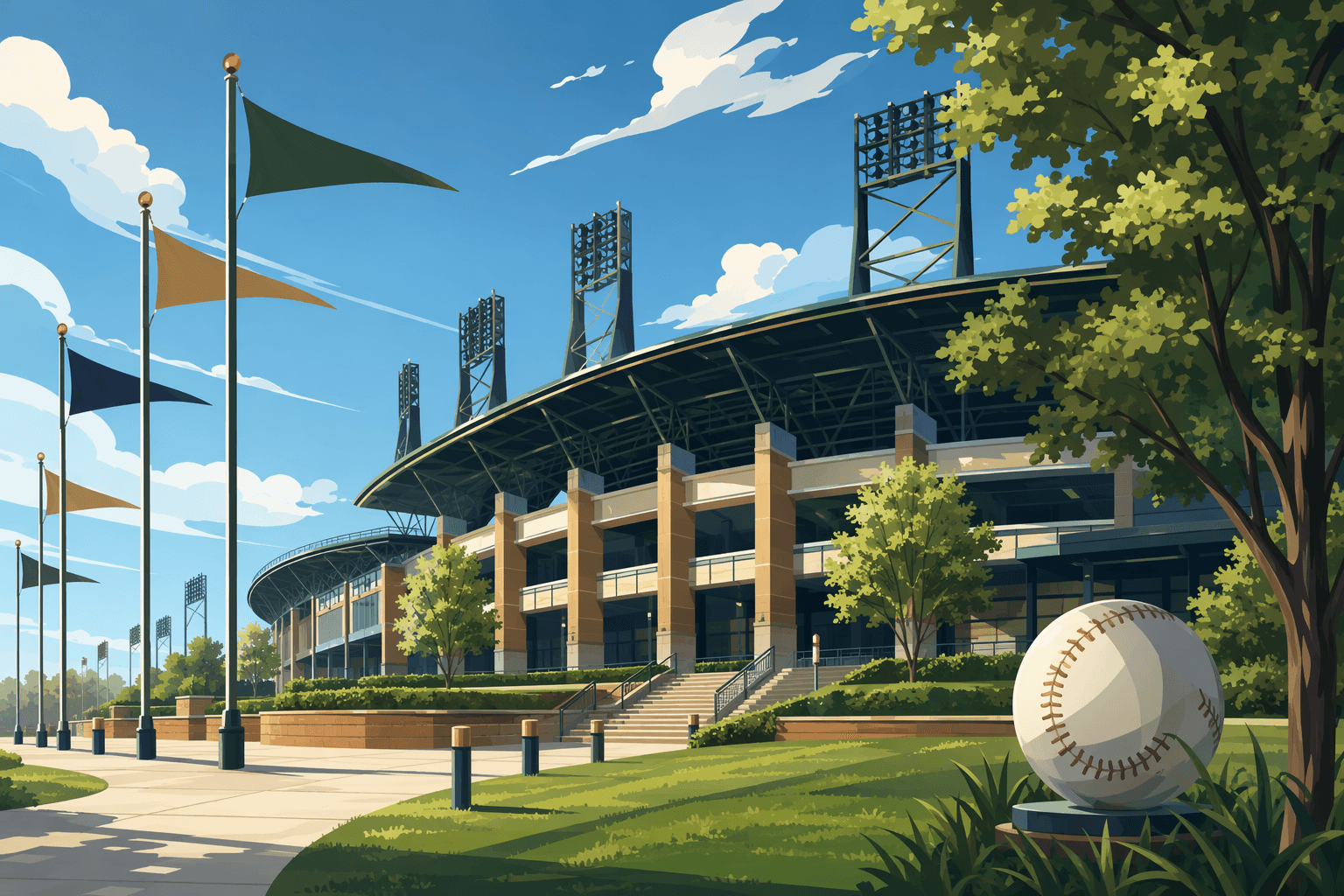 Baseball stadium victory - illustration, Jake Team LLC