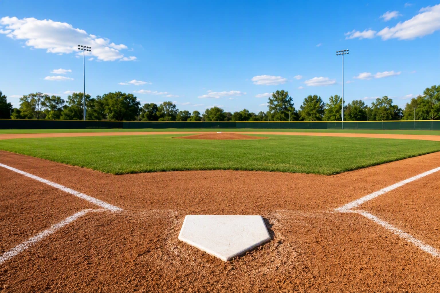 Sunlit Baseball Stadium - illustration, Jake Team LLC