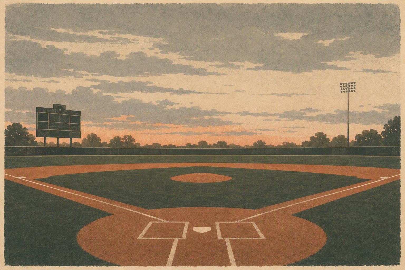 Empty baseball field - illustration, Jake Team LLC