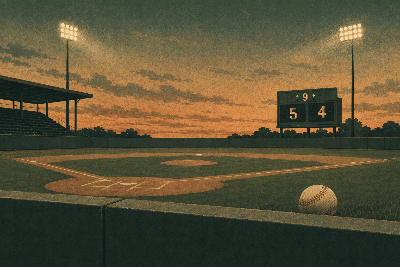 Ninth-Inning Double - illustration, Jake Team LLC