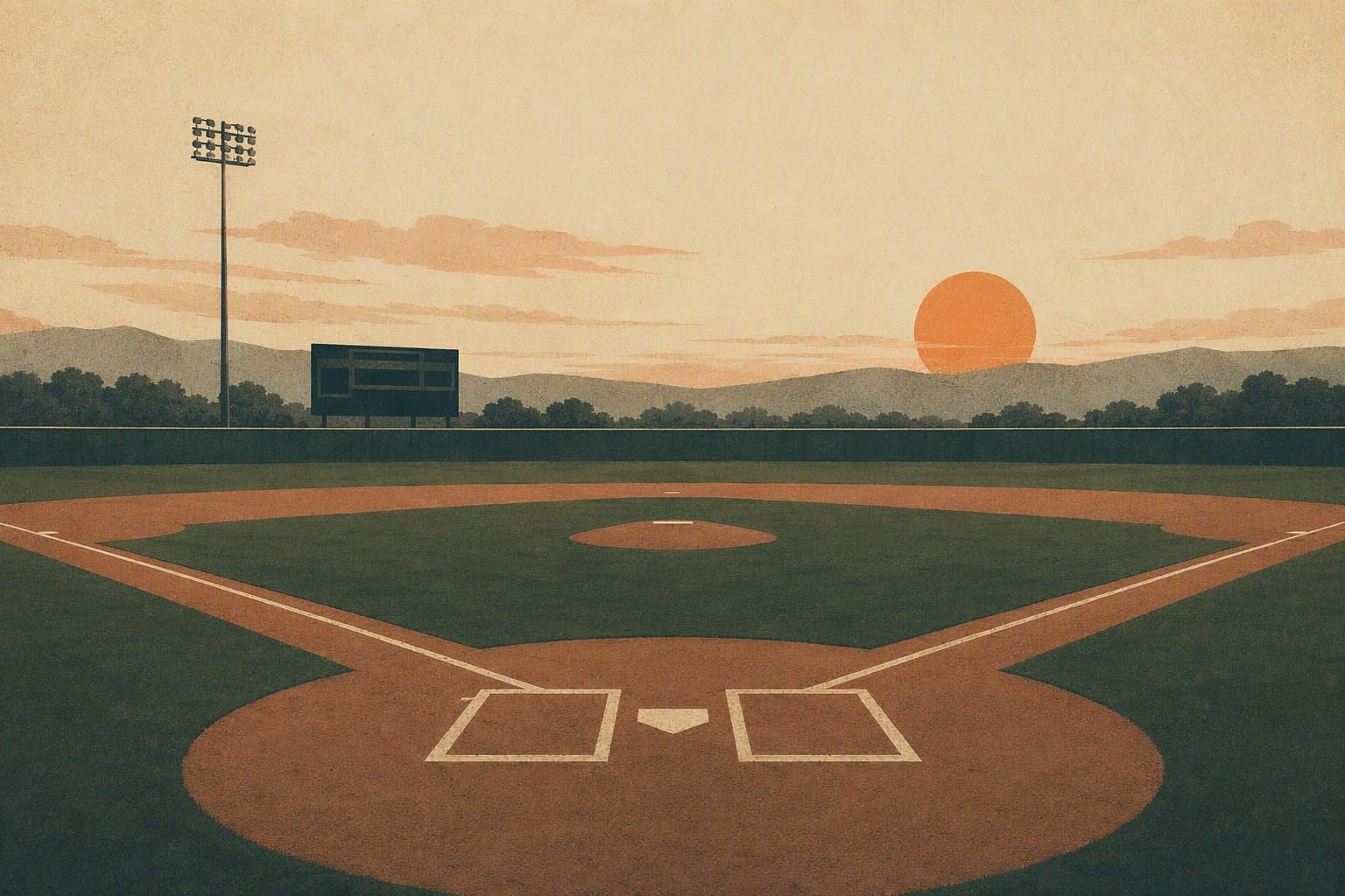 Empty Baseball Stadium - illustration, Jake Team LLC