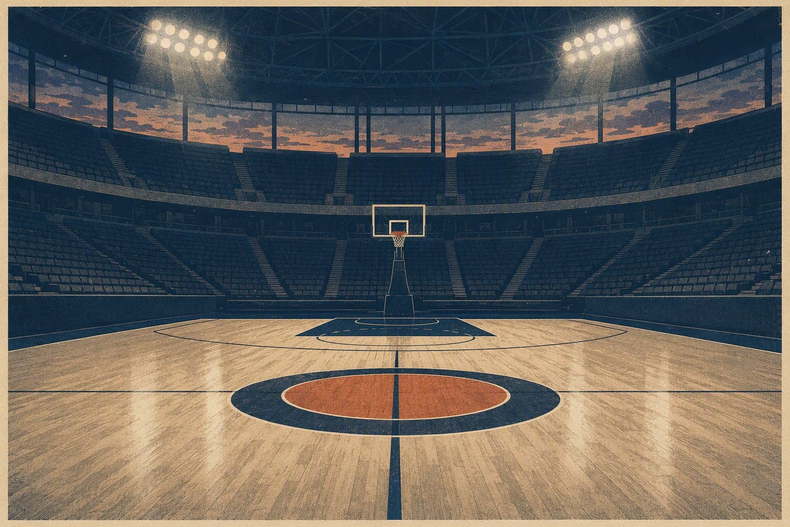 empty basketball court - illustration, Jake Team LLC