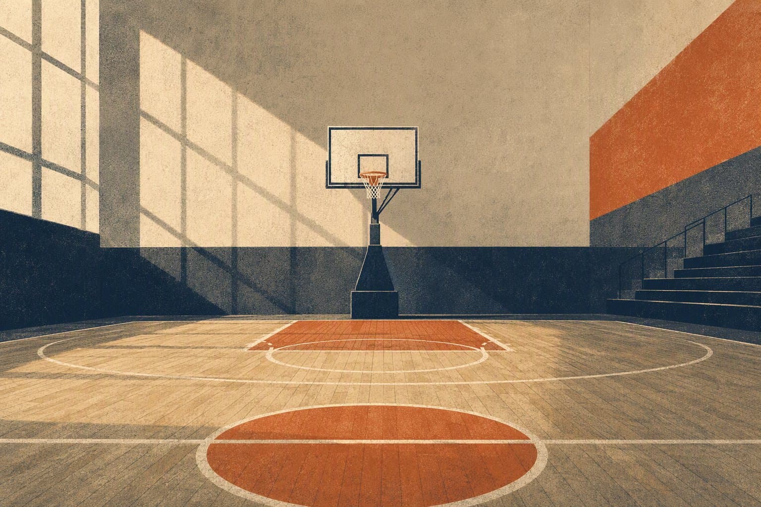 Empty basketball arena - illustration, Jake Team LLC