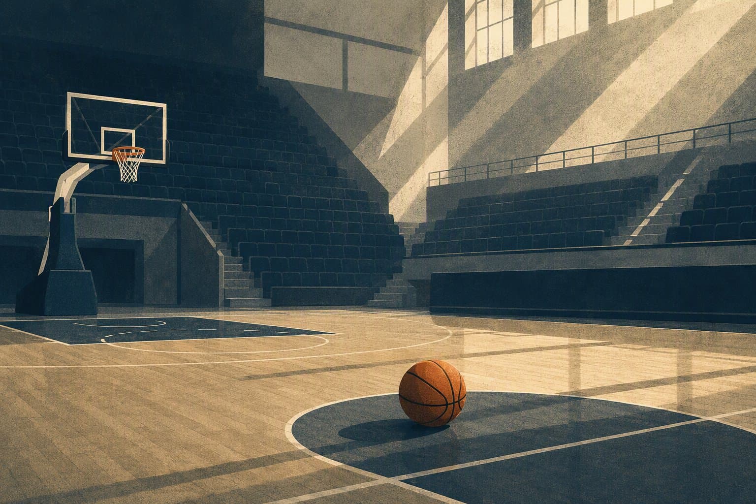 Empty basketball arena - illustration, Jake Team LLC