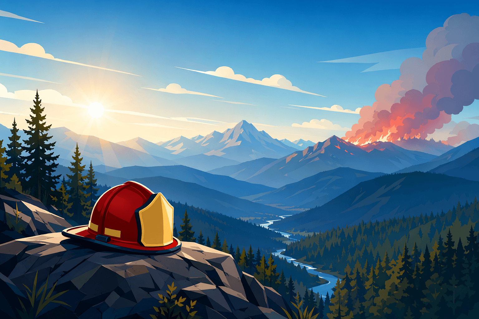 wildfire mutual aid - illustration, Jake Team LLC