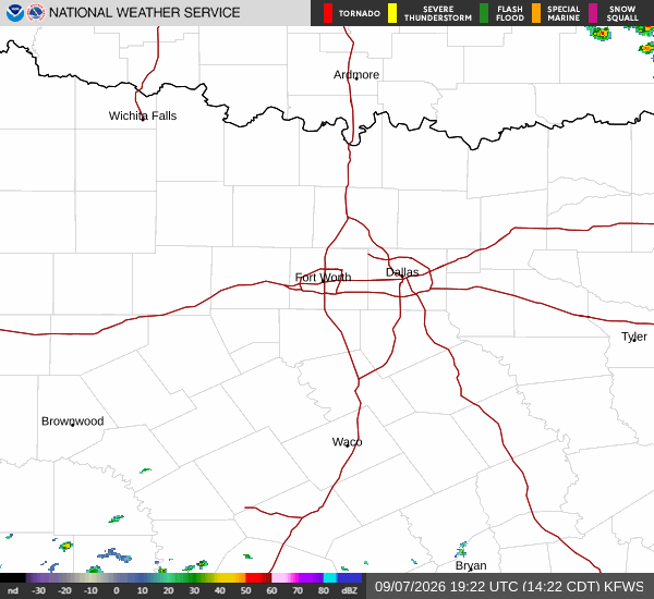 National Weather Service radar for North Texas (KFWS)