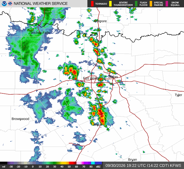 National Weather Service radar for North Texas (KFWS)