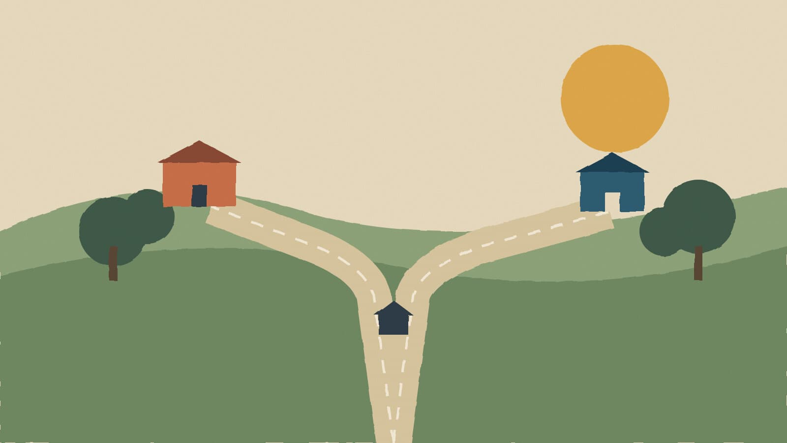 Two patrol routes diverging - illustration, Jake Team LLC