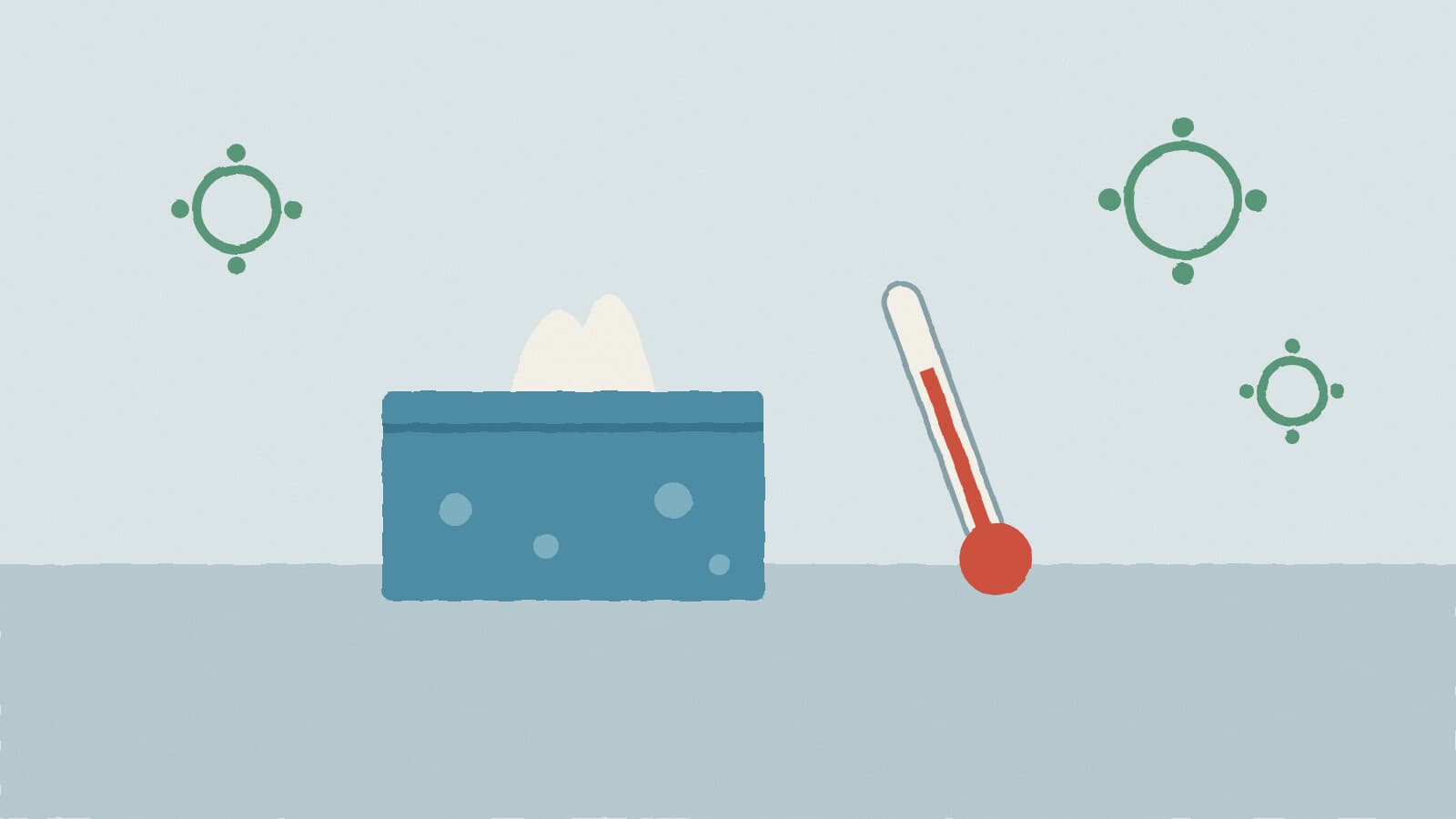 Tissue box and thermometer - illustration, Jake Team LLC