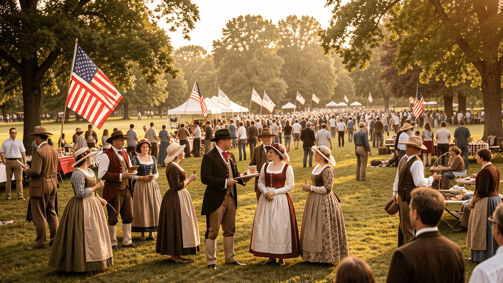 Saratoga Voices of Freedom Fourth of July celebration — illustration, Jake Team LLC