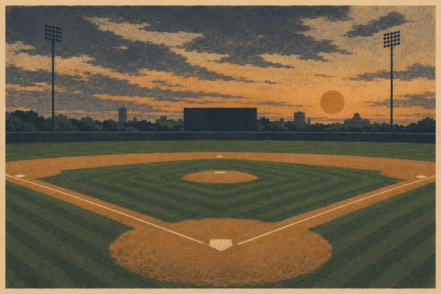 Baseball field empty - illustration, Jake Team LLC