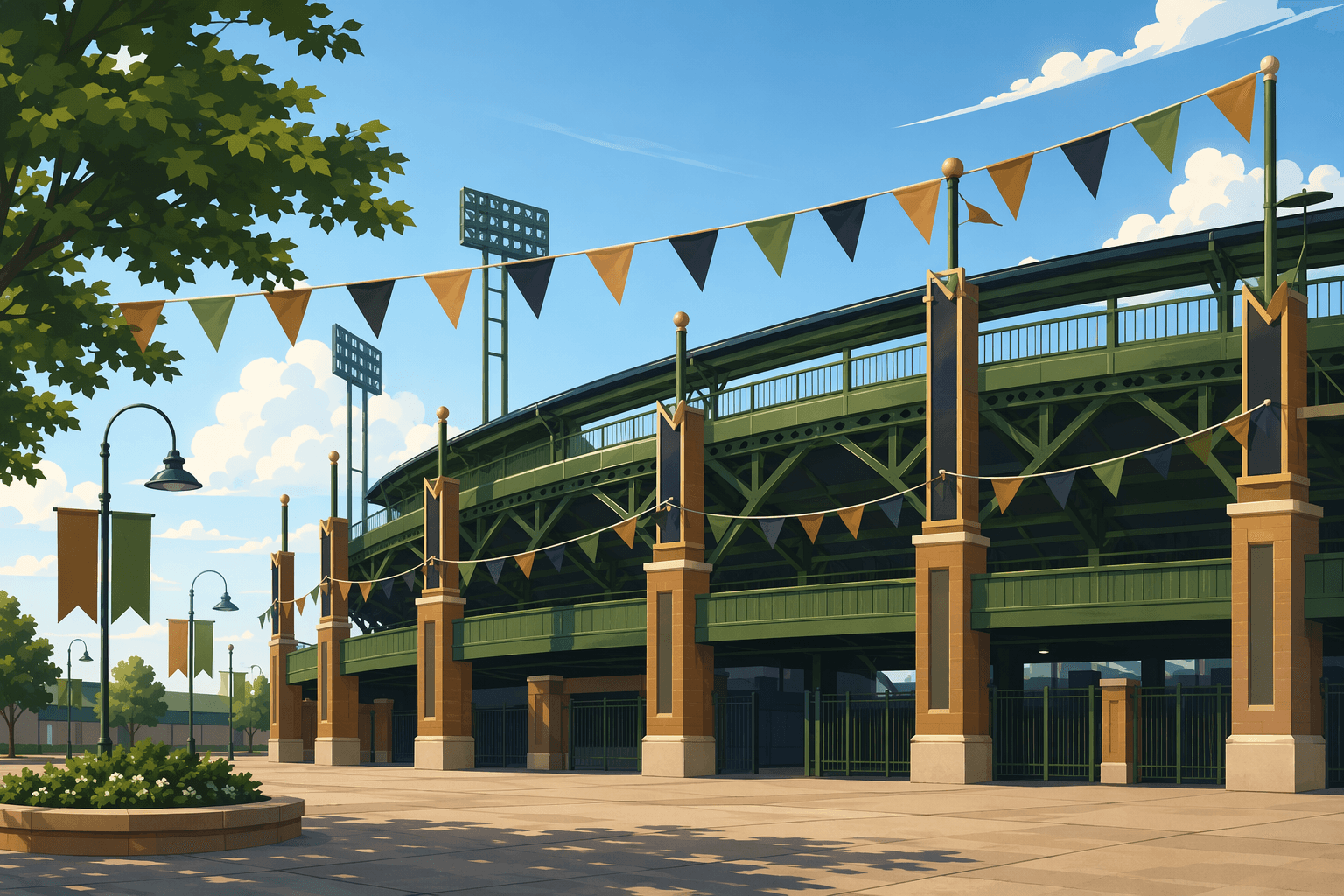 Empty baseball stadium - illustration, Jake Team LLC